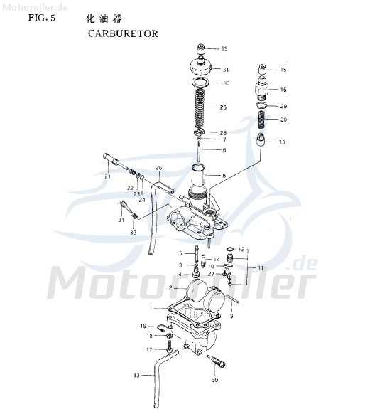 Eppella Eppelino 50 Nadelventil 50ccm 2Takt 52M0000--16 Motorroller.de Schwimmernadel Regulierventil Schwimmernadelventil Einstellventil Vergaseventil