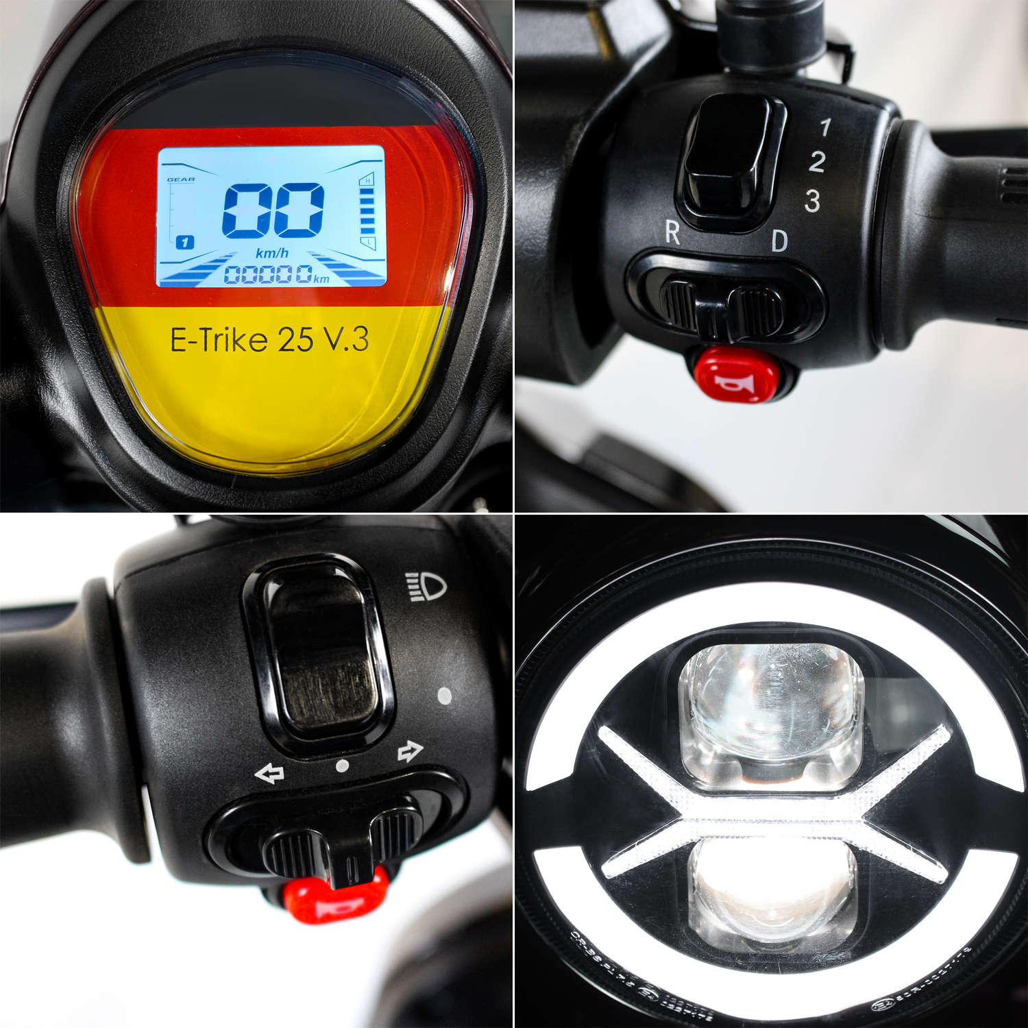Elektroroller Scoody E3 Trike Y3 blau 25 km/h