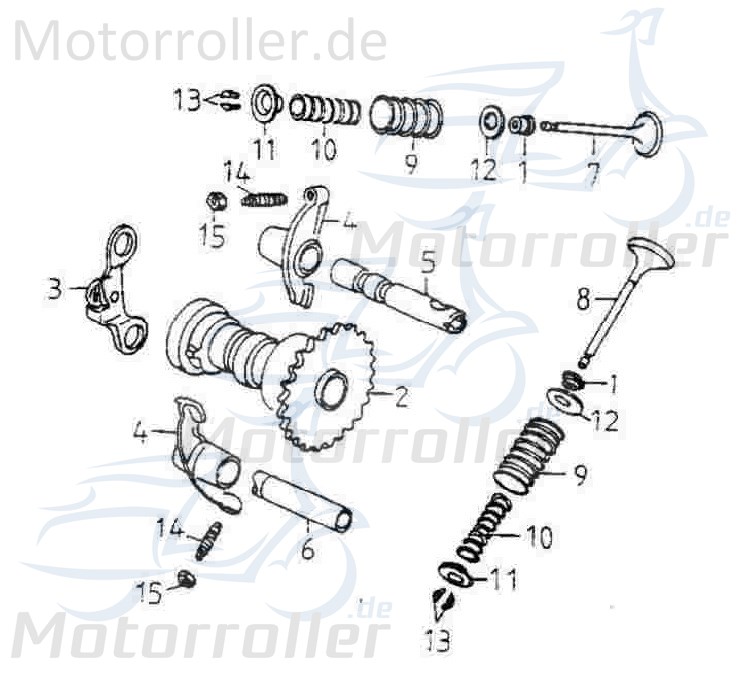 Adly GK 125 Einlassventil 125ccm 4Takt ABR-14711-120-000 Motorroller.de 64.9x23.9x4.9mm Motorventil Motor-Ventil Einlass-Ventil Ventil-Einlass 152QMI