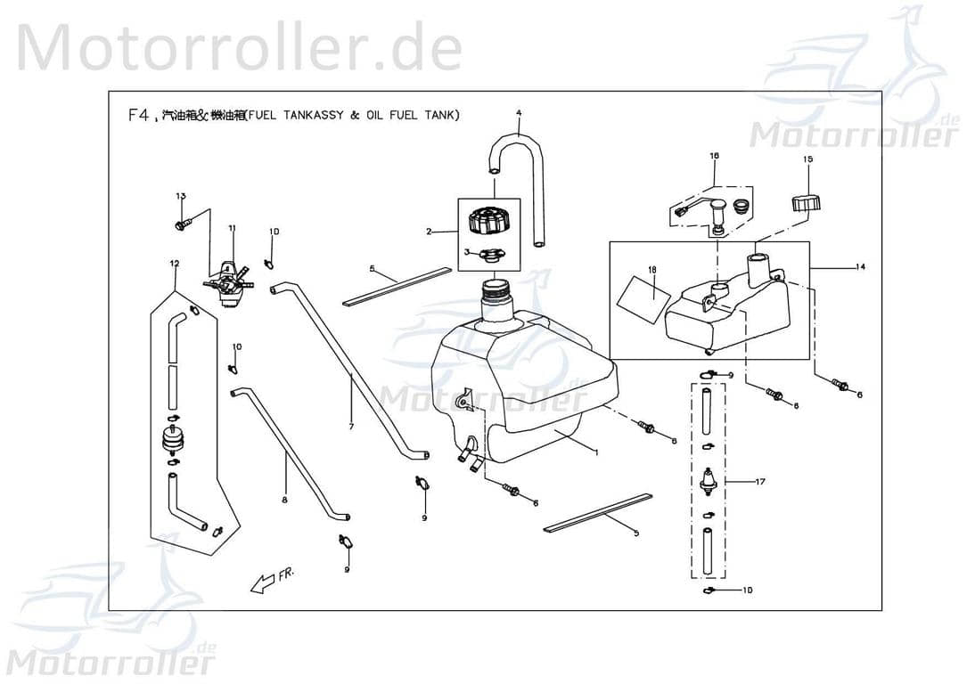 PGO Benzinschlauch X-Rider 90 Kraftstoffschlauch Quad ATV X0526030000 Motorroller.de Kraftstoffleitung Gummischlauch Benzin-Schlauch Benzinleitung UTV