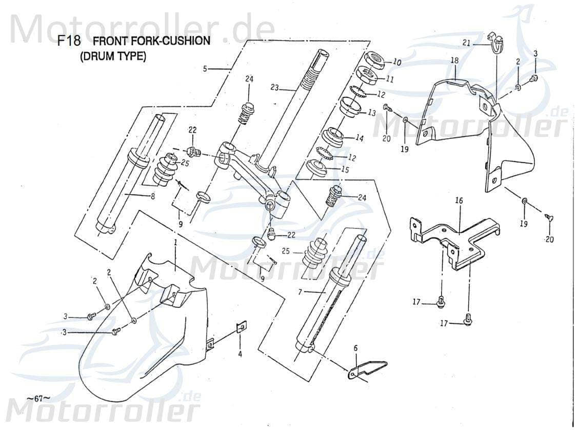 Lagerschale unten Innen Lagerkäfig PGO B4E1440030A