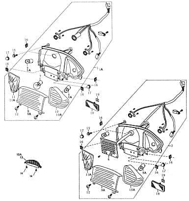 Blinkerglas rechts hinten E3 50R-001066 50ccm 4Takt Motorroller.de Blinker-Glas Blinker-Abdeckung Blinkerabdeckung Blinkerkappe Blinker-Kappe
