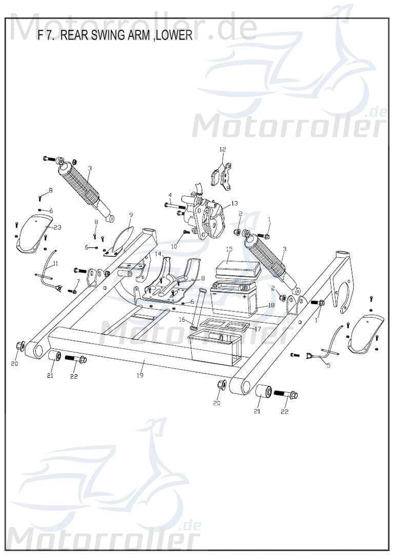 Tongjian Bremssattel hinten Straßenbuggy 250 6.000.229-250 Bremszange Motorroller.de Brems-Sattel Bremshalterung Bremsblock Brems-Block Buggy