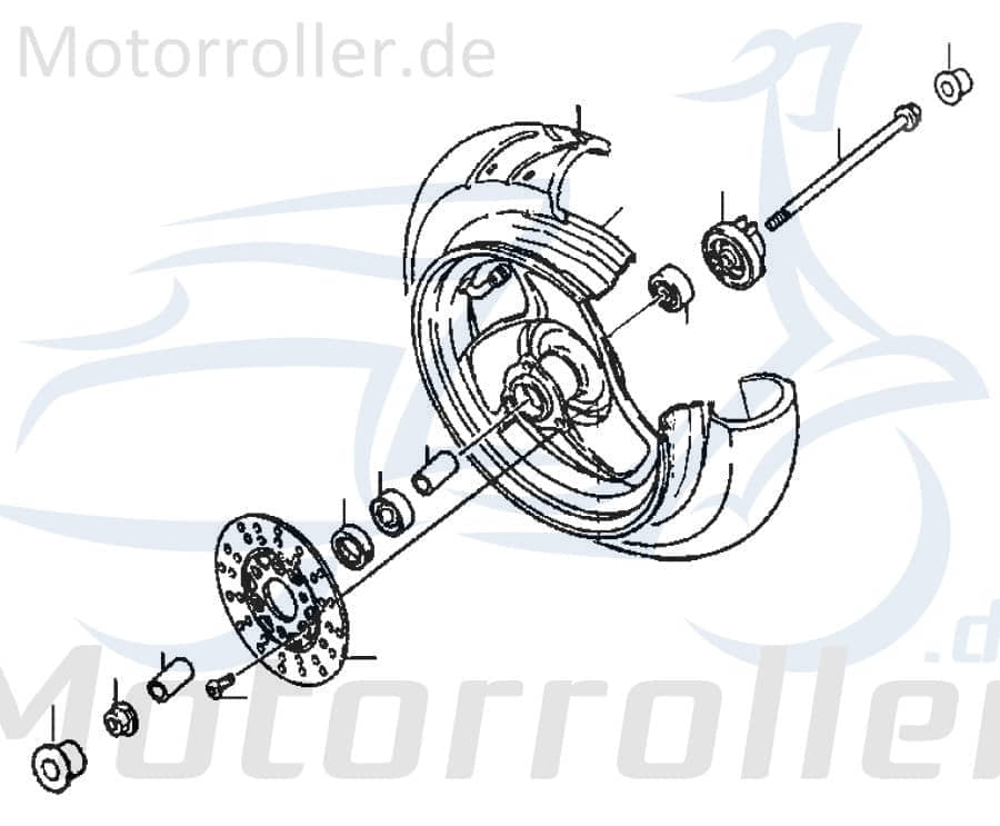 Vorderradachse Vorderrad Motorroller Rex RS600 89802