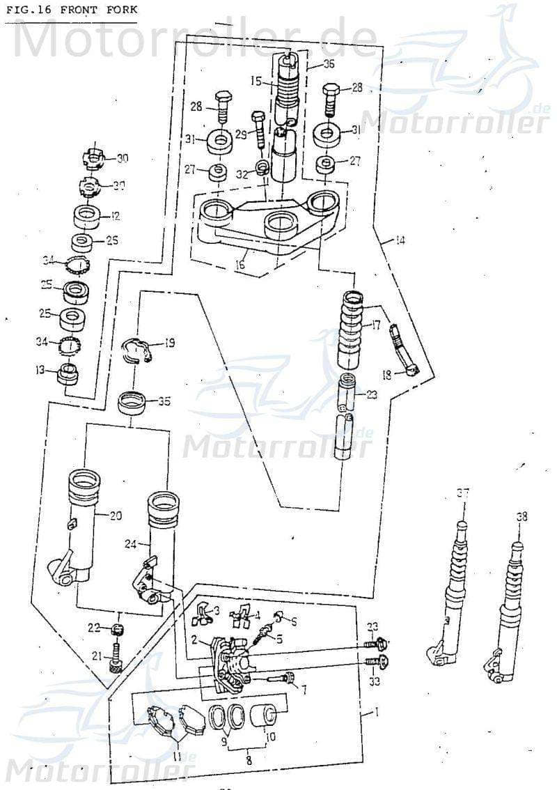 Adly Scoody 50 Tauchrohr Tauchstab 50ccm 2Takt 51610-107-001 Motorroller.de Innenrohr Innenstab Innenstange Tauschstange Minarelli liegend Scooter