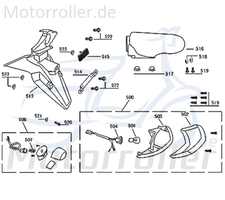 Kotflügel PP Kreidler Florett 2.0 2.1 RS 50 Schutzblech 741075 Motorroller.de Spritzschutz Hinterradabdeckung Radabdeckung Innenkotflügel Radlauf