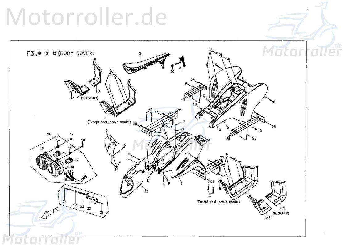 PGO Scheinwerferverkleidung Benz schwarz X-Rider 90 Quad ATV X0661060690 Motorroller.de Scheinwerfer-Verkleidung Lenker-Verkleidung X-RIDER 110 UTV
