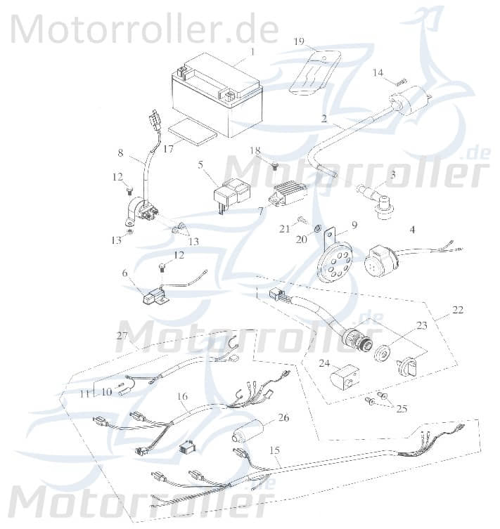 Adly Zündschloss GK 125 Lenkradschloss Buggy 125ccm 4Takt Motorroller.de Zünd-Schloss Lenkerschloss Lenker-Schloss Anlasserschloss Anlasser-Schloss
