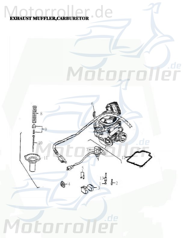 Adly Gasschieber ATV 150 Sport Vergasermembran 150ccm 4Takt Motorroller.de Vergaserschieber Vergaser-Membrane Vergasermembrane Vergaser-Schieber Quad