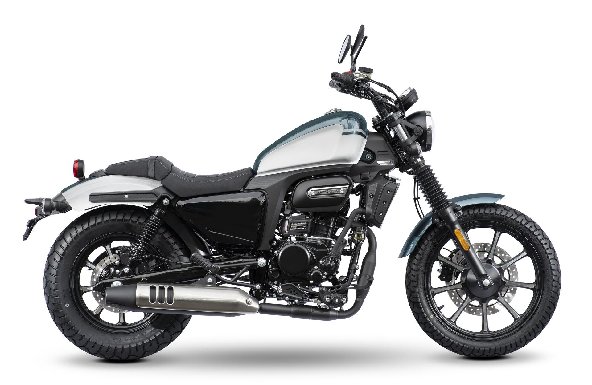 Motorrad Fighter 125 RA-KS blau-weiß 99 km/h Euro 5+ Schaltmoped Mokick Kleinkraftrad