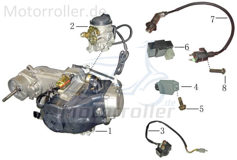 Austauschmotor 4Takt 50ccm 139QMB 10Zoll YY50QT025001