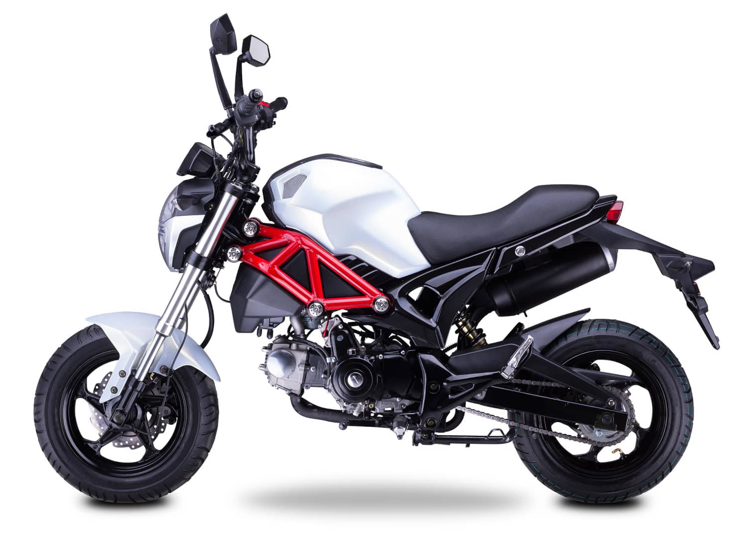 Motorrad Fighter 50 P-RS weiß 25 km/h Euro 5 Schaltmoped Mokick Kleinkraftrad