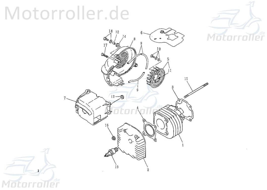 Zylinderkopf 40mm Verwendung einer Zündkerze 31130105