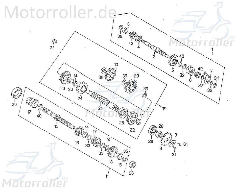 SMC Chopper 125 Nadellager Roller 125ccm 4Takt 93310-1521120 Motorroller.de Rollenlager Rollen-Lager Walzenlager Kolbenbolzenlager Nadel-Lager Scooter