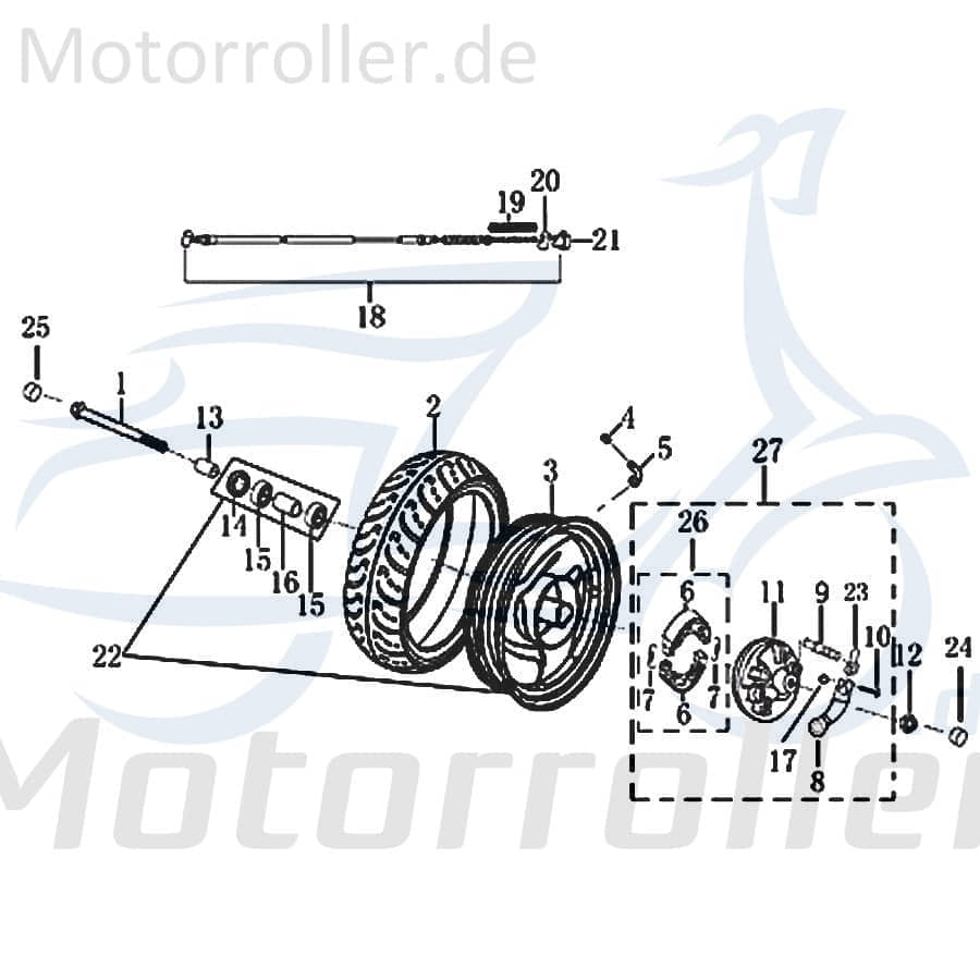 Bundschraube M6x25mm verzinkt Rex RS460 Roller 50ccm 4Takt Motorroller.de Maschinenschraube Flanschschraube Flansch-Schraube Maschinen-Schraube