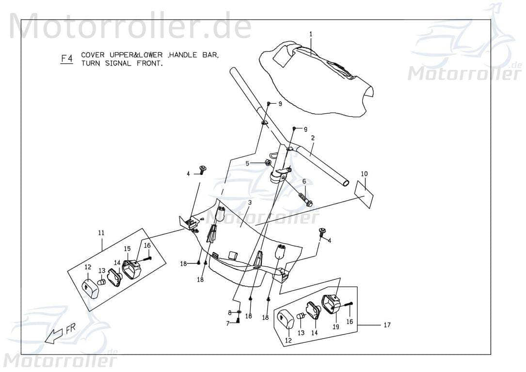PGO Lenker schwarz PMX 110 Lenkung Lenkstange Lenkwelle P26120016000 Motorroller.de Lenk-Stange Zweiradlenker Rollerlenker PMX 50 Mokick Ersatzteil