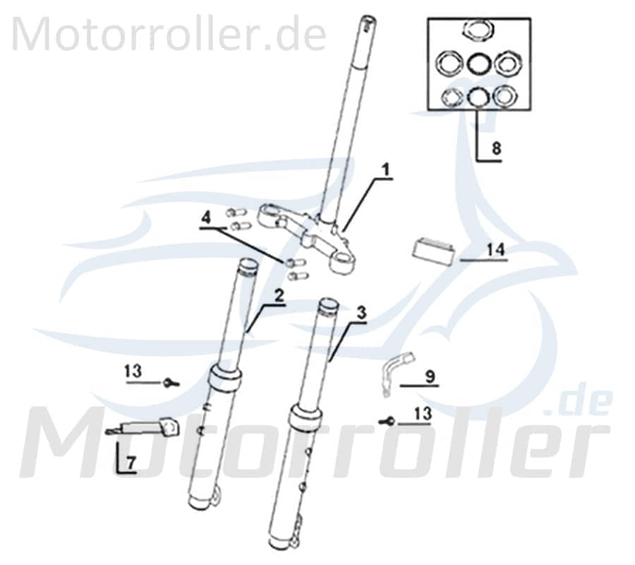 Kreidler Galactica 3.0 RS 50 Dämmgummi Vorderradgabel 741611 Motorroller.de