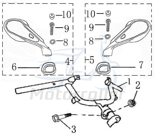 Kreidler Hiker 50 City DD Rückspiegel rechts blau 701184 Motorroller.de Seitenspiegel Rück-Spiegel Scooter RMC-E Hiker 125 DD SPORT Service