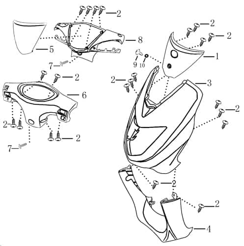 Tachometerverkleidung Lenkerabdeckung 1010401-3