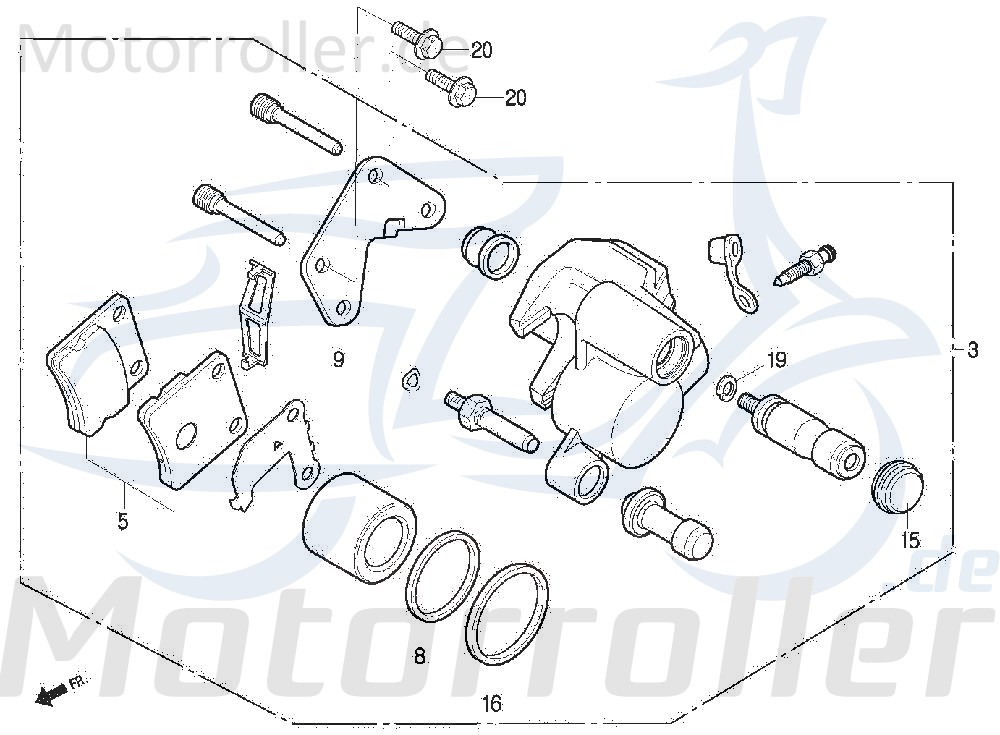 Bremsbeläge Satz Set 40.9x42.7x8mm Bremsbelag MCB647