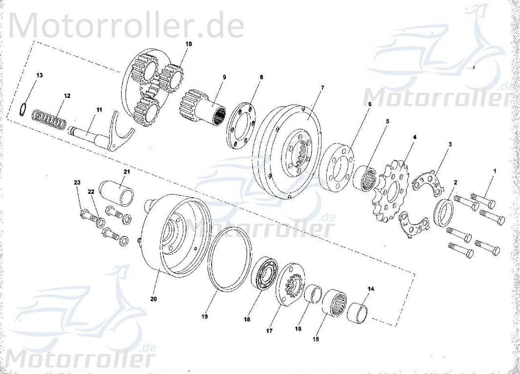Planetengetriebe Tongjian Strassenbuggy 150 III 150ccm 4Takt Motorroller.de 150ccm-4Takt Ersatzteil Service Inpektion Direktimport