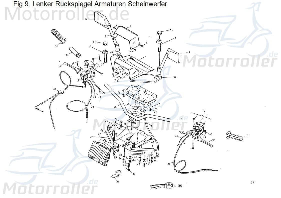 PGO Scheinwerfer Star 50 Frontscheinwerfer Roller 50ccm 2Takt Motorroller.de Hauptscheinwerfer Front-Scheinwerfer Vorderlicht Frontlicht Frontleuchte