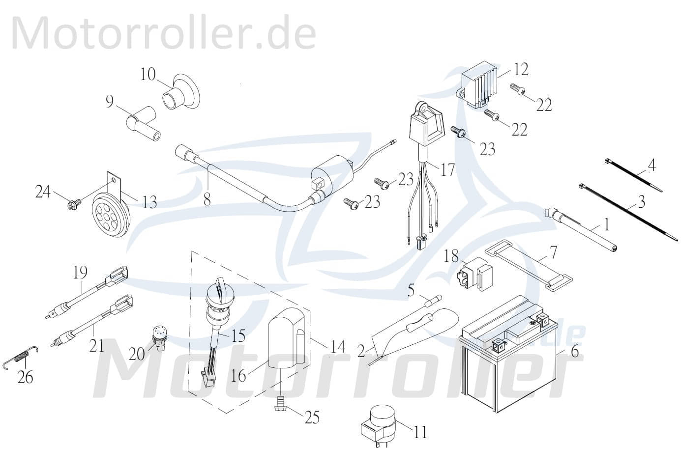 Kreidler F-Kart 100 Starterrelais 100ccm 2Takt 73703 Motorroller.de Startrelais Magnetschalter Anlasserrelais Anlasser-Relais Starter-Relais Service