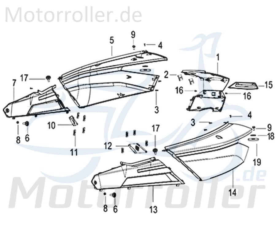 Schraube M6x18mm Jonway Insignio 250 DD Scooter Roller 750416 Motorroller.de Bundschraube Maschinenschraube Flanschschraube Flansch-Schraube Kreidler