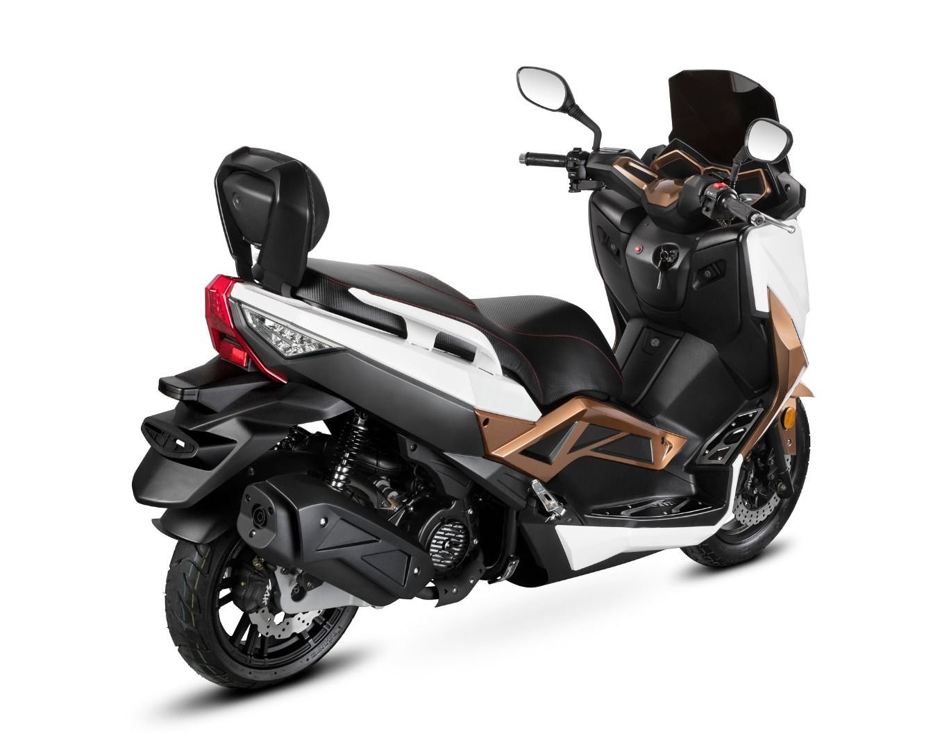 Motorroller Firejet 125 BMAX braun-weiß Euro 5 mit Topcase Scooter Roller 125 ccm 4 Takt