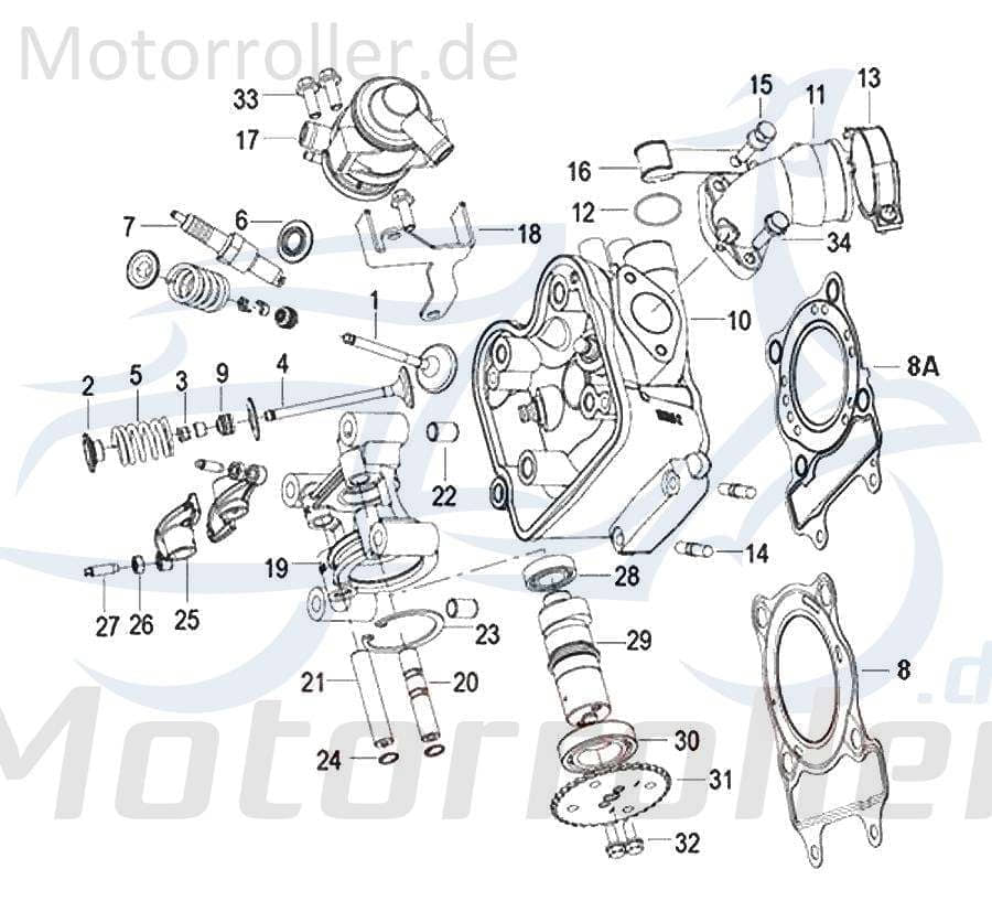 SMC Nockenwelle Generic Zion 125 Kipphebelwelle 129173000000 Motorroller.de Nocken-Welle Steuerwelle Qualitäts-Nockenwelle Standard-Nockenwelle Mokick