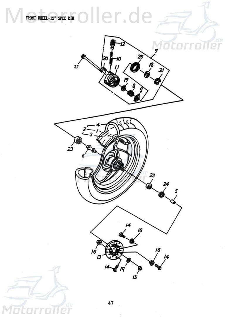 Adly Distanzbuchse links Super Sonic 50 Hülse 50ccm 2Takt Motorroller.de Distanzhülse Distanzring Distanz-Hülse Passhülse Passbuchse Minarelli liegend