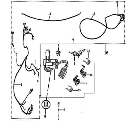 Kabelbaum 6 AC-6 von Motorroller.de 701010