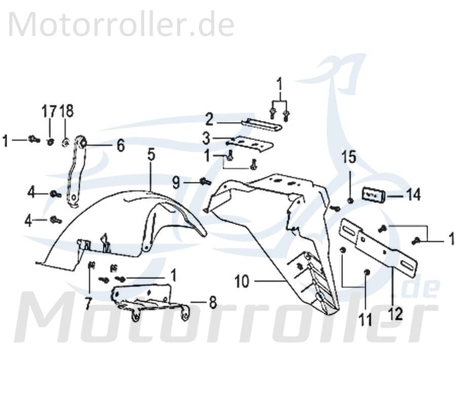 Jonway Insignio 250 DD Halter Halterung 250ccm 4Takt 750702 Motorroller.de Haltebügel Halteblech Halte-Blech Halte-Bügel Scooter Ersatzteil Service