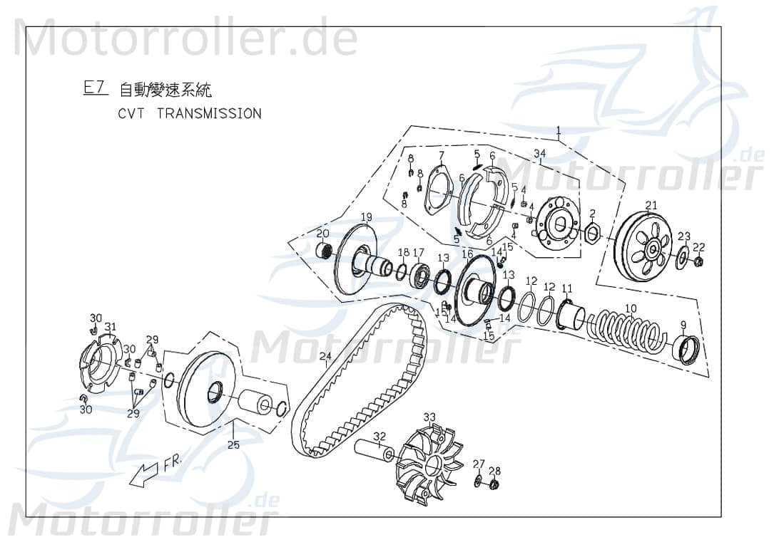 PGO Bugrider 200 Buchse Hülse 200ccm 4Takt C71235300000 Motorroller.de Distanzhülse Lagerbuchse Distanz-Hülse Distanzbuchse Passhülse Passbuchse Buggy