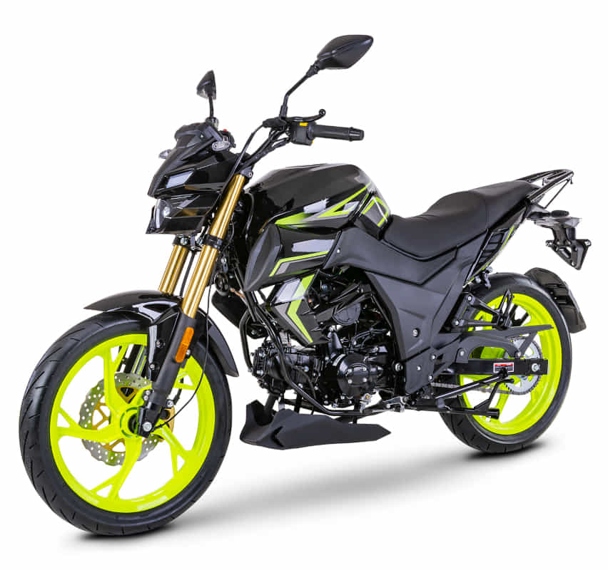 Motorrad Fighter 50 DV-RS neon-grün/schwarz 45 km/h Euro 5 Schaltmoped