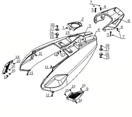 Unterlegscheibe Heckverkleidung Motorroller 730362