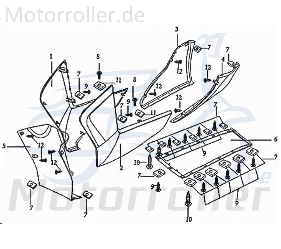Kreidler e-Florett 3.0 Bugverkleidung links schwarz 733525 Motorroller.de Frontverkleidung Seitenverkleidung Elektroroller E-Roller
