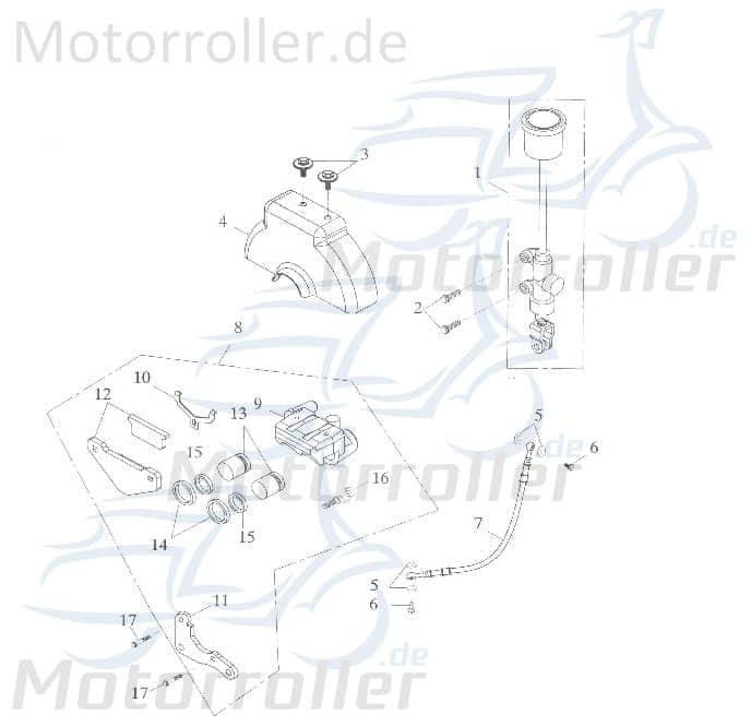 Adly Bundschraube M6x14mm Maschinenschraube Quad 50ccm 2Takt Motorroller.de Flanschschraube Flansch-Schraube Maschinen-Schraube Bund-Schraube ATV UTV