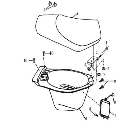 Rex Milano 125 Sattel Sitzbank Fahrersitz Roller Motorroller.de 125ccm 4Takt 152QMI YY125QT-28 125cc 4T GY6 Sitz-Bank Sitz Doppelsitzbank