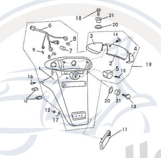 Heckleuchte Rex RS125 QM125T-10D Schlusslicht 83180 Motorroller.de Kreidler Florett Hecklicht Scooter Speedy 125 QM125T-10A Ersatzteil Service
