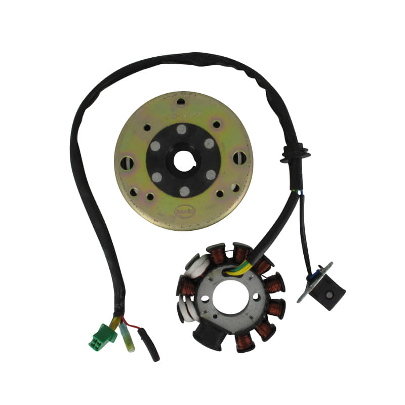 AGM Fighter 125 One Lichtmaschine 125ccm 4Takt 31120805-3-F Motorroller.de DC 11 mit Polrad 88mm pick up außen Stator Ankerplatte Anker-Platte 152QMI