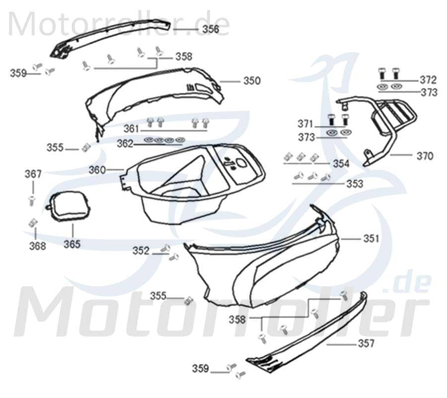 Kreidler Flory 50 Classic Heckverkleidung links rot 740147 Motorroller.de Heckabdeckung Seitenverkleidung Sitzbankverkleidung Seitenabdeckung