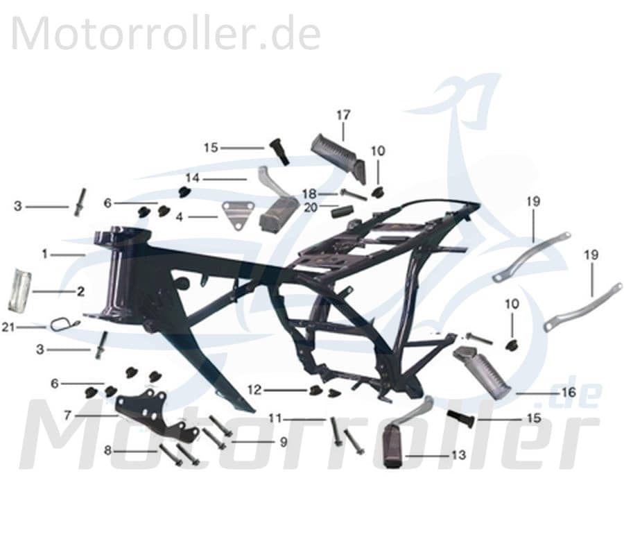 Kreidler DICE CR 125i Fußraste hinten rechts 780008 Motorroller.de Fußablage Fußtritt Motorrad