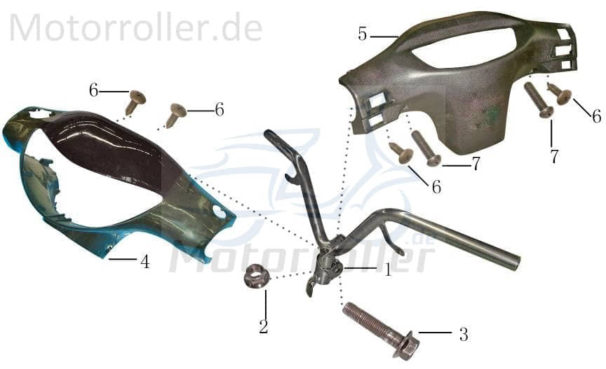 AGM GMX 450 One Lenkerverkleidung 50ccm 4Takt YY50QT005003-S Motorroller.de Frontverkleidung Frontschürze Frontmaske Lenkerabdeckung Front-Cover
