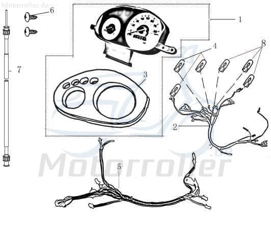 Kreidler Jigger 50 City Tachometer Roller 50ccm 4Takt 706095 Motorroller.de Geschwindigkeitsmesser Geschwindigkeitsanzeige Speedometer kmh-Anzeige