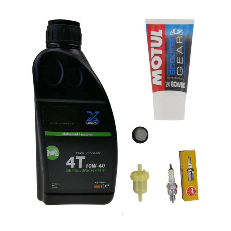 Wartungs-Set Service-Kit 152QMI GY6 125/150ccm 4Takt 8007317 Motorroller.de Service-Set Inspektions-Set Pflege-Set Verschleißteile-Set Ersatzteil