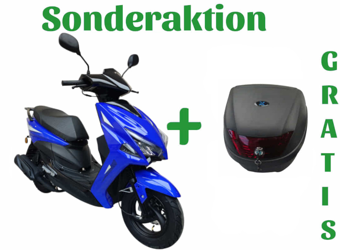Motorroller GMX 460 Sport SF blau 25 km/h Euro 5 Mokick Scooter Roller