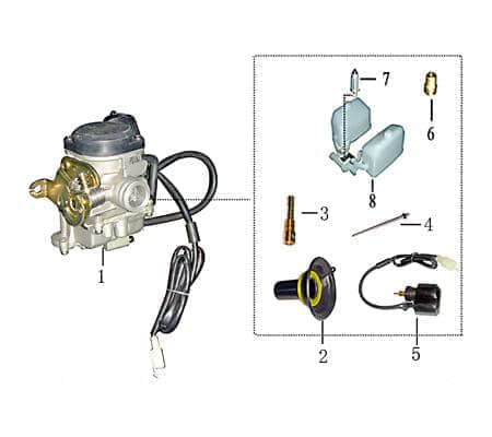 Rex RS750 Vergaserdüse 50ccm 4Takt Vergaser-Düse Motorroller.de Hauptdüse 139QMB JSD50QT-13 50cc 4T 139QMA Düse Vergaser Nadeldüse