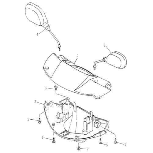 SMC Scooter Scheinwerferverkleidung 50ccm 2Takt 55213-NAF-0002 Motorroller.de Scheinwerfer-Verkleidung Lenker-Verkleidung Scheinwerferabdeckung Rex 25