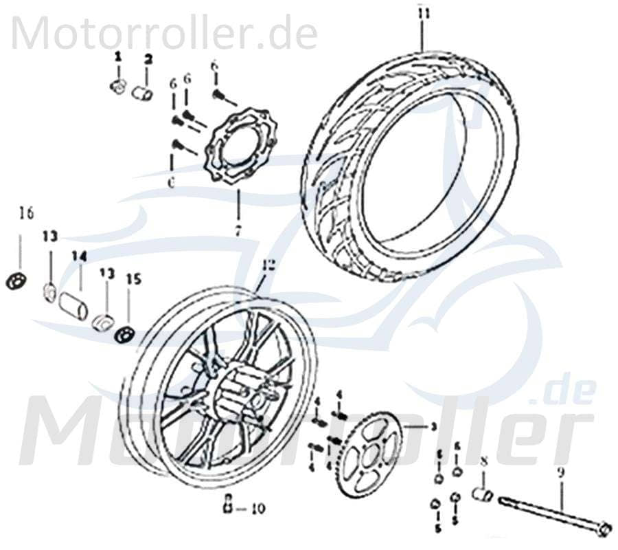 SMC Buchse Kreidler DICE SM 50 LC Distanzhülse 301-05Y2-018-H Motorroller.de Lagerbuchse Distanz-Hülse Distanzbuchse Passhülse Passbuchse Motorrad